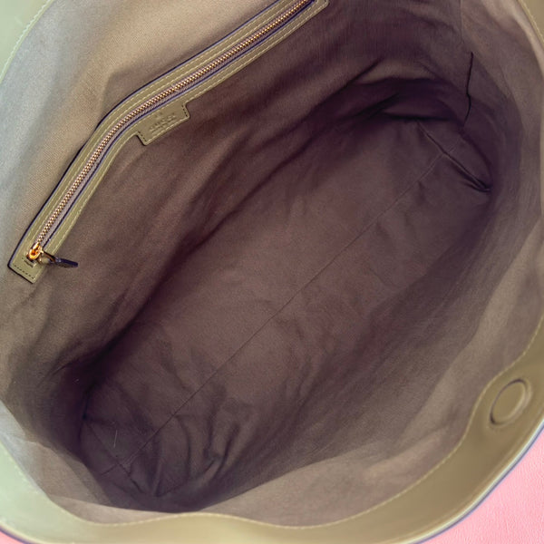 GG 25FW Beatrix Handbag 40cm Green Calfskin GHW