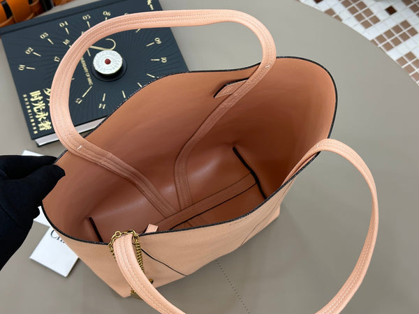 Chloe Spin Tote Bag Medium 27cm Pink Calfskin 272295