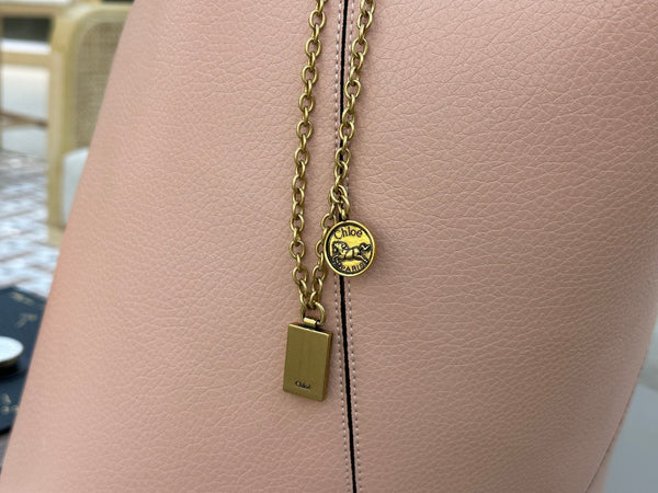 Chloe Spin Tote Bag Large 35cm Pink Calfskin 272293