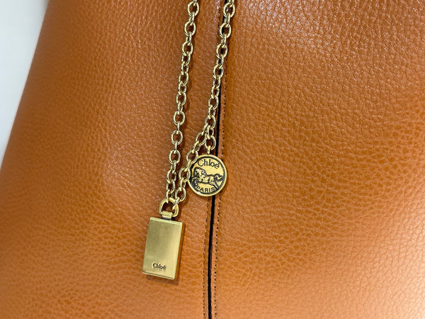 Chloe Spin Tote Bag Large 35cm Brown Calfskin 272217