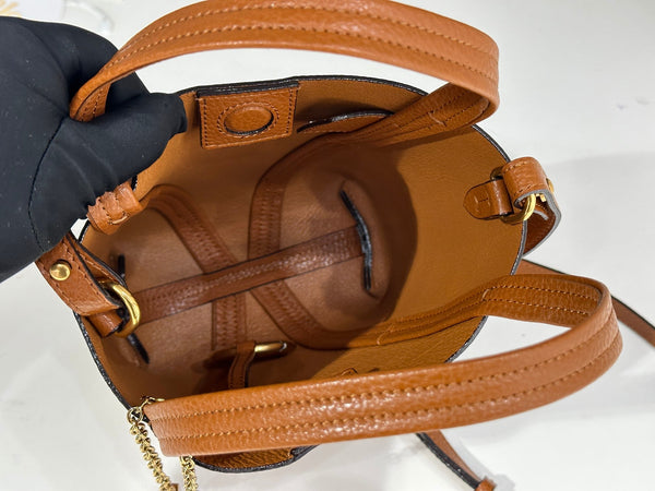 Chloe Spin Tote Bag Small 18cm Brown Calfskin 272215