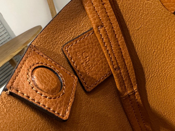 Chloe Spin Tote Bag Small 18cm Brown Calfskin 272215