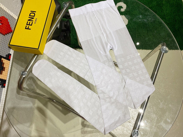 Fendi FF wave-patterned flocked pantyhose