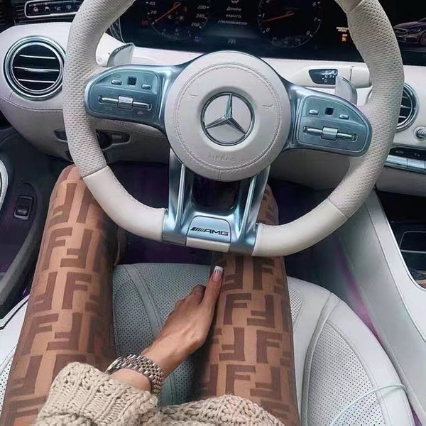 Fendi FF logo semi-transparent flocked pantyhose