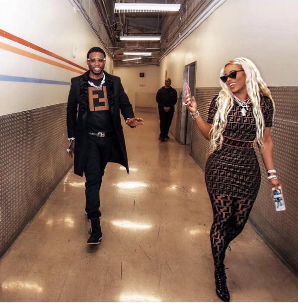 Fendi FF logo semi-transparent flocked pantyhose