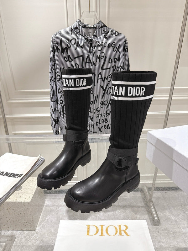 Bottes d'équitation CD Hight Stocking en cuir de vachette noir 565790