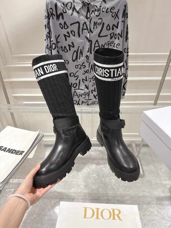 Bottes d'équitation CD Hight Stocking en cuir de vachette noir 565790