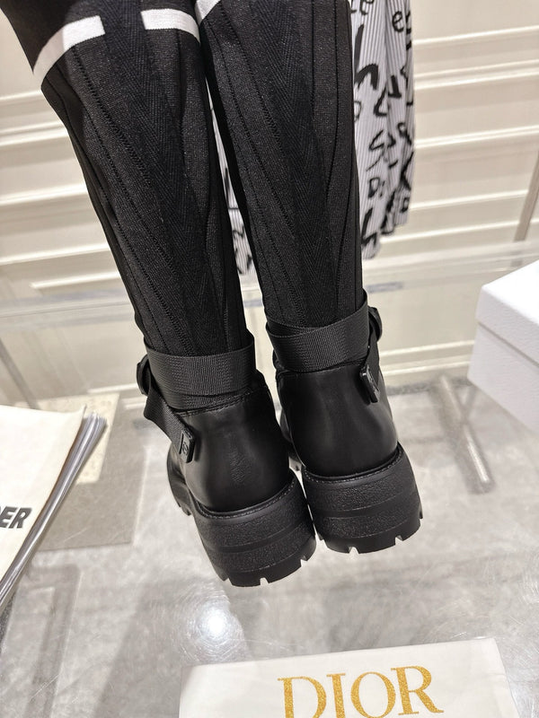 Bottes d'équitation CD Hight Stocking en cuir de vachette noir 565790