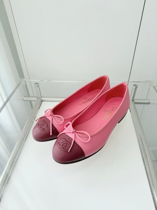 ballerines rose panaché bordeaux agneau 566821