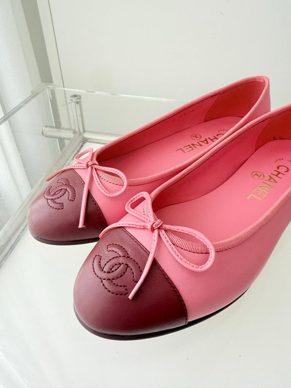 ballerines rose panaché bordeaux agneau 566821