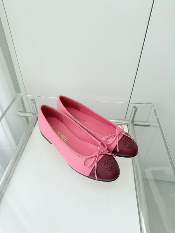 ballerines rose panaché bordeaux agneau 566821