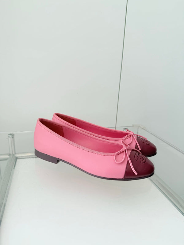 ballerines rose panaché bordeaux agneau 566821