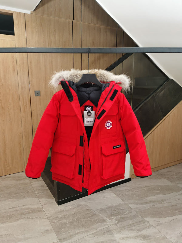 Canada Goose Children Parka Jacket Red Fox Fur Polyester Cotton