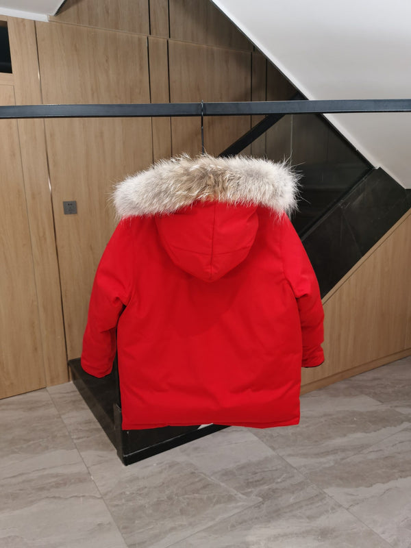 Canada Goose Children Parka Jacket Red Fox Fur Polyester Cotton