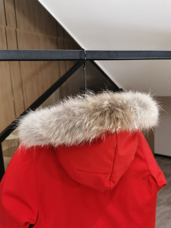 Canada Goose Children Parka Jacket Red Fox Fur Polyester Cotton