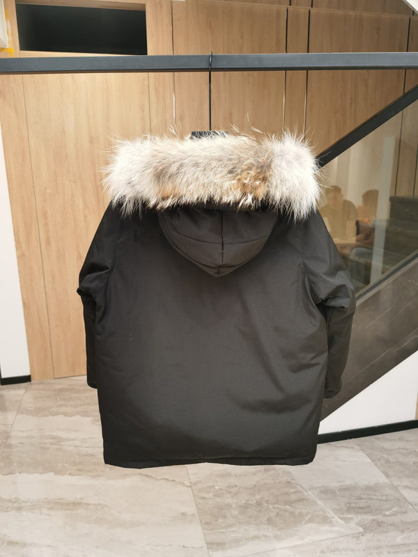 Canada Goose Children Parka Jacket Black Fox Fur Polyester Cotton