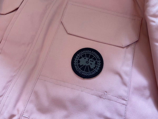 Canada Goose Blouson Enfant Fourrure de Loup Rose Sable Polyester Coton