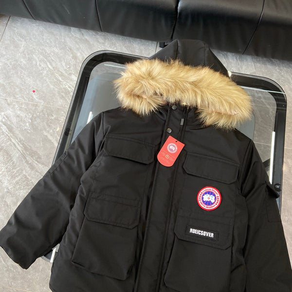 Canada Goose Children Black Thick Cotton Padded Jacket
