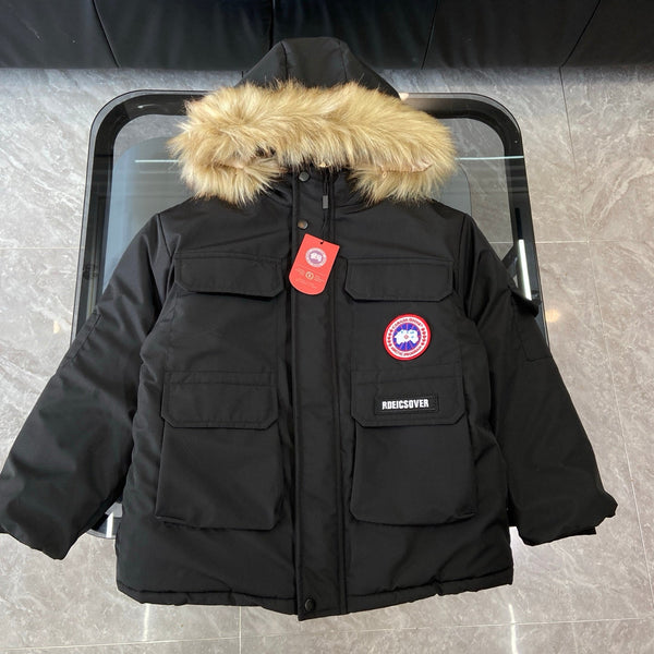 Canada Goose Children Black Thick Cotton Padded Jacket