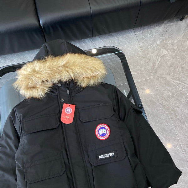 Canada Goose Children Black Thick Cotton Padded Jacket