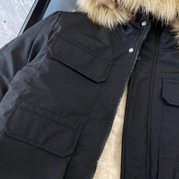 Canada Goose Children Black Thick Cotton Padded Jacket