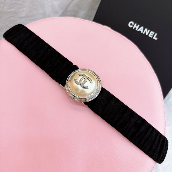 Ceinture femme CC boucle à estamper 30mm élastique en cuir de vachette marron foncé 196836