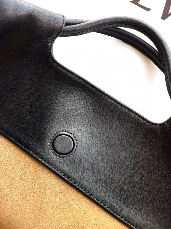 Loewe Flamenco Tote Bag 38 in Black mix White Lamskin 274216