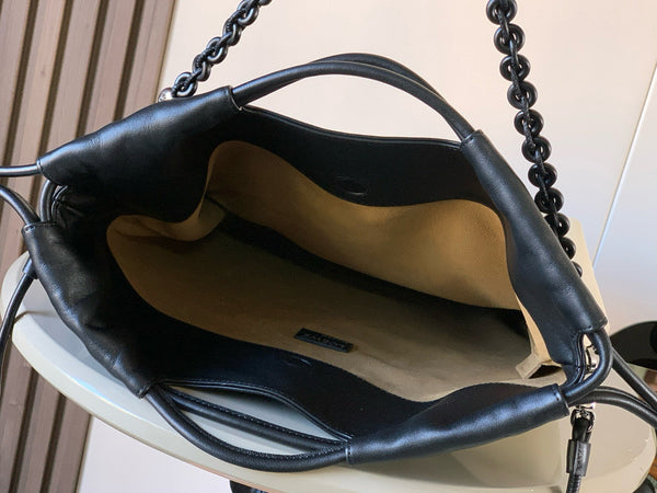 Loewe Flamenco Tote Bag 38 in Black mix White Lamskin 274216