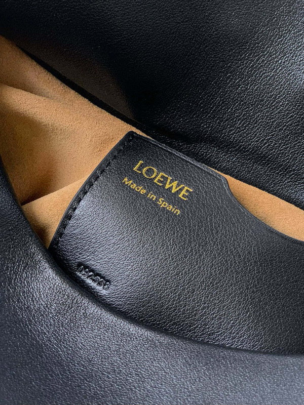 Loewe Ola Handbag Medium 26cm in Black Silver Calfskin 274220