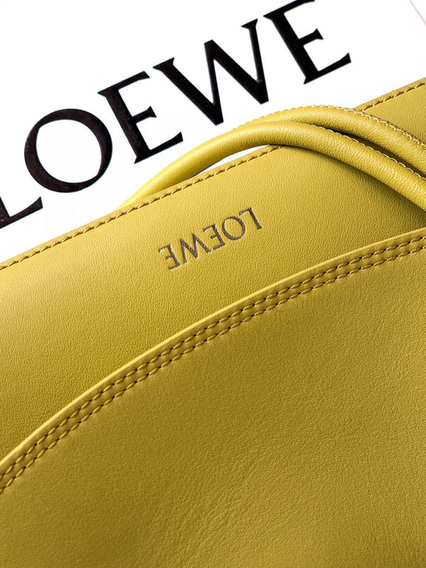 Loewe Ola Handbag Medium 26cm in Olive Green Silver Calfskin 274226