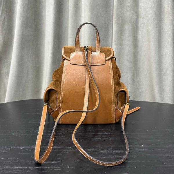 Sac à dos en cuir et suède Polo Ralph Lauren 36 marron