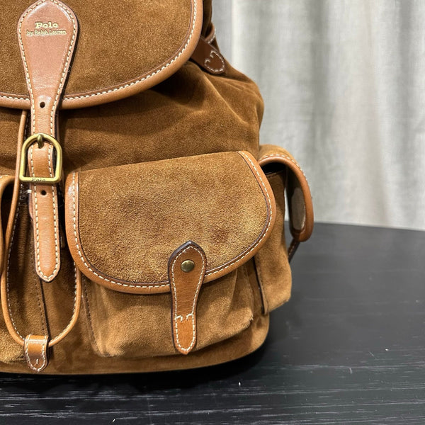 Sac à dos en cuir et suède Polo Ralph Lauren 36 marron