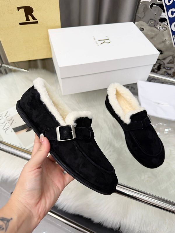 The Row 2025 Mocassins Laine Noire 576841