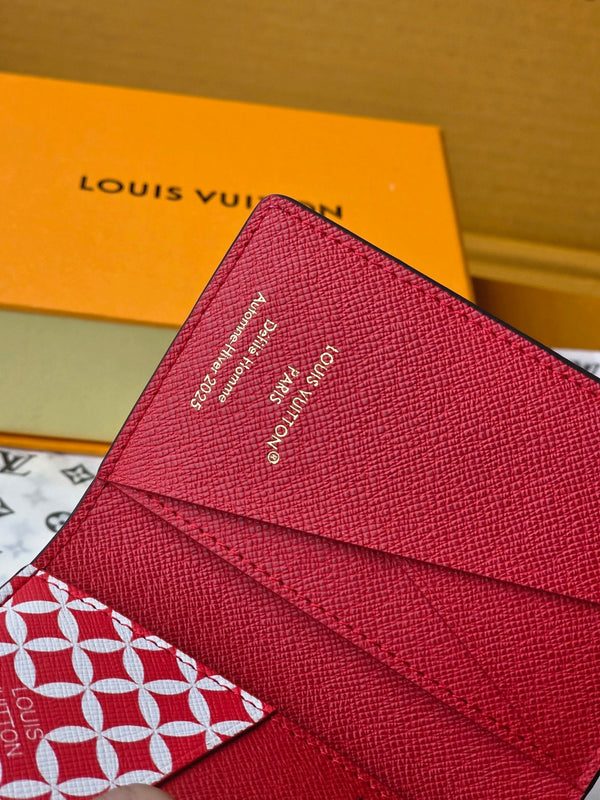 LV Collaboration Pocket Wallet Card Holder Brown PVC Fabric with Leather 274754