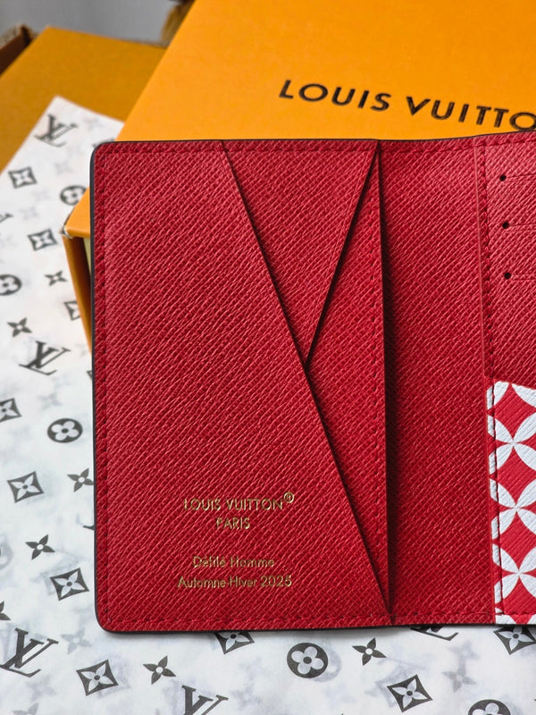 LV Collaboration Pocket Wallet Card Holder Brown PVC Fabric with Leather 274754