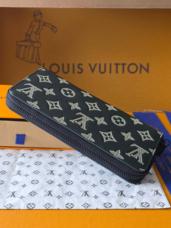 LV Zippy Wallet Dark Gray Calfskin 274806