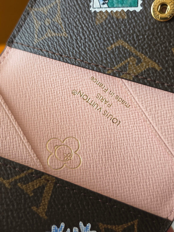 LV Christmas Edition Card Holder Brown Monogram Canvas 274903