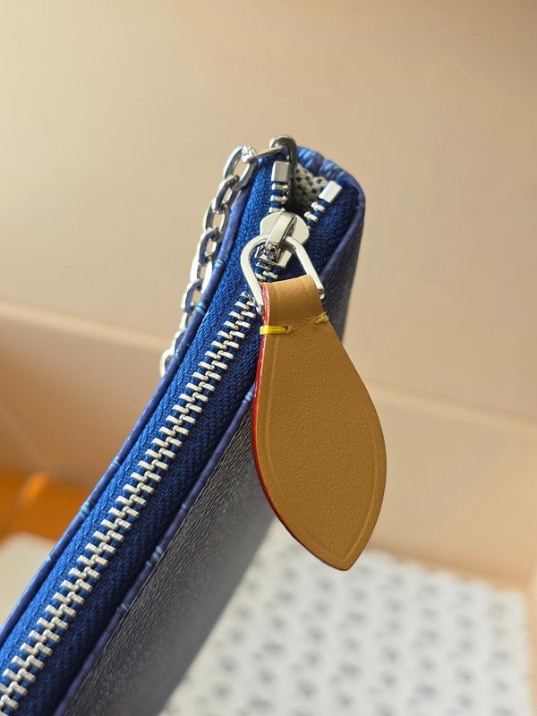LV Pochette Accessoires Dark Blue PVC Fabric with Leather 275162