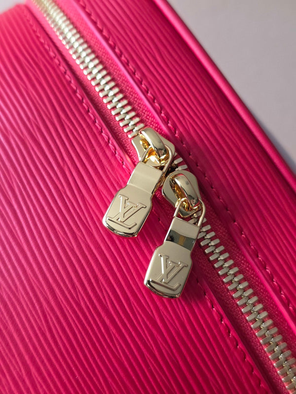 LV Nice Nano Cosmetic 20 Bag Rose Red Epi Leather 275223