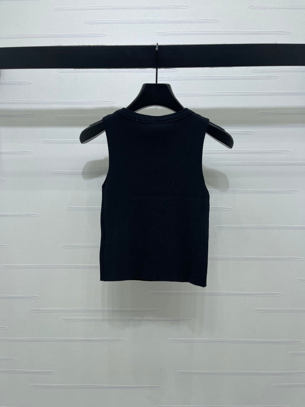 CHANEL Gilet en maille chaîne 26 LAINE BLANC 335390