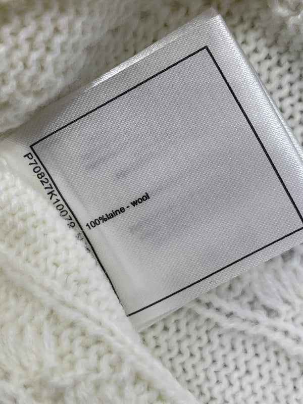 CHANEL CARDIGAN BLANC À MANCHES LONGUES ET MOTIF DIAMANT 26 335386