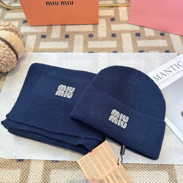 Ensemble en maille de laine bleue Miu Miu 979746