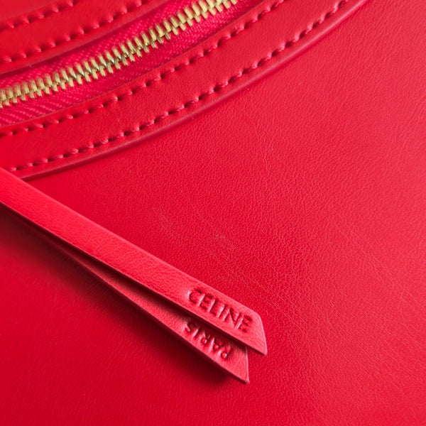 Celine 26 New Smiley Face Red Bag in Cowhide 276209