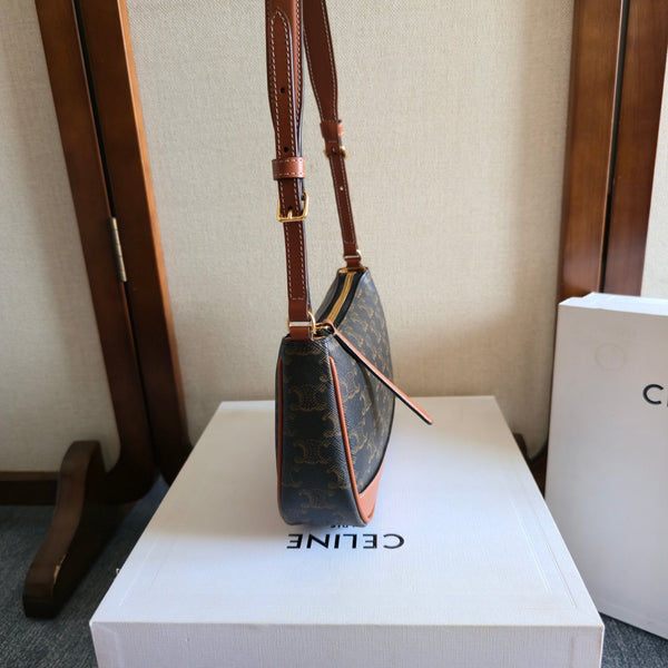 CELINE Armband Mahjong Black Brown Bag in PVC Fabric with Leather 276280
