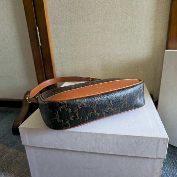 CELINE Armband Mahjong Black Brown Bag in PVC Fabric with Leather 276280