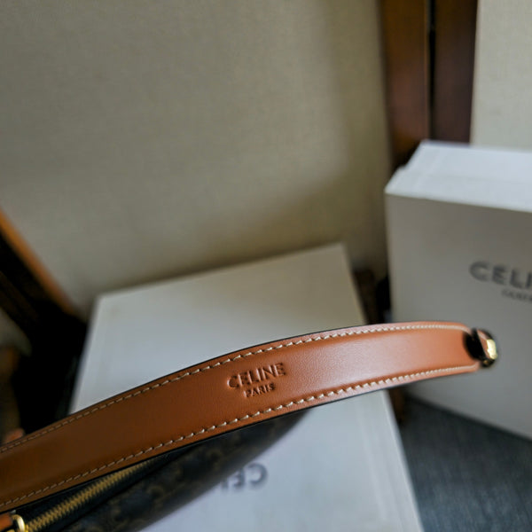 CELINE Armband Mahjong Black Brown Bag in PVC Fabric with Leather 276280