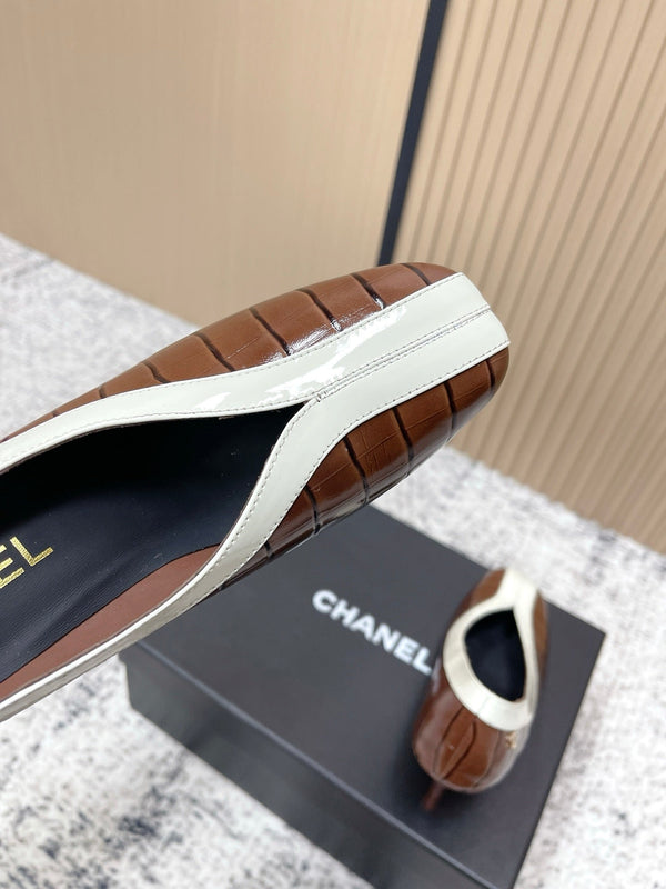 Chanel 26 Closed-Toe Slingback Brown in Cowhide 591407
