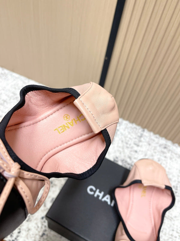 Ballerines Chanel 26SS roses en agneau 591392
