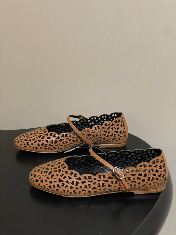 HM 26S Meli Ballet Flats Brown in Cowhide 593799