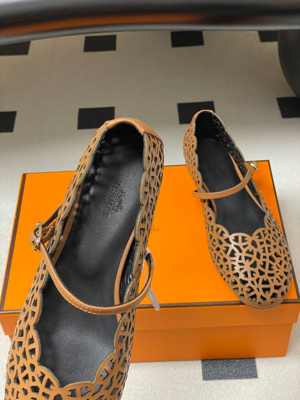 HM 26S Meli Ballet Flats Brown in Cowhide 593799